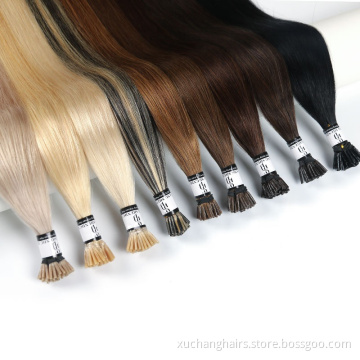 Indian Keratin Pre Bonded Remy I Tip hair extensions Wholesale Cuticles Aligned 100% natural hair extension human itip vendors
